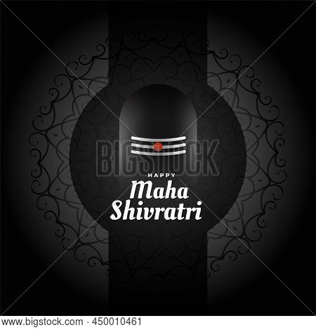 Maha Shivratri Black Greeting Wishes Background Vector Illustration