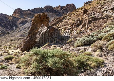 Zapato De La Reina, A Famous Rock Formation In Teide National Park, Tenerife, Spain