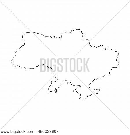 Ukraine Map Vector Template Outline Graphic Sketch Style Isolated On White Background. Vector Illust