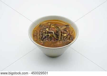 Beef Yukgaejang In A Bowl On A White Background