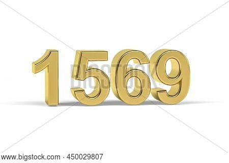 Golden 3d Number 1569 - Year 1569 Isolated On White Background - 3d Render