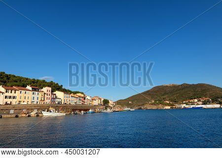 Landscape harbor Port Vendres in France