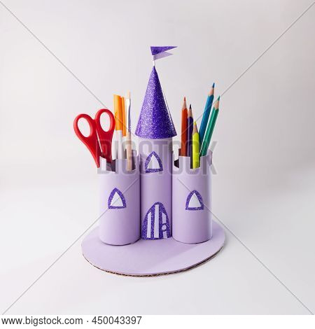 Simple Castle Craft From Paper And Recycled Rolls Or Tubes, Diy . Kindergarten Or School Creative Cr