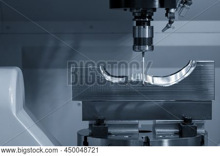 The Cmm Probe Measuring The Footwear Mold Part On The Cnc Milling Machine. The Quality Control Of Au