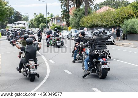 Tauranga New Zealand - February 26 2022; Local People Taking Part In Covid Pandemic Anti-mandate Pro
