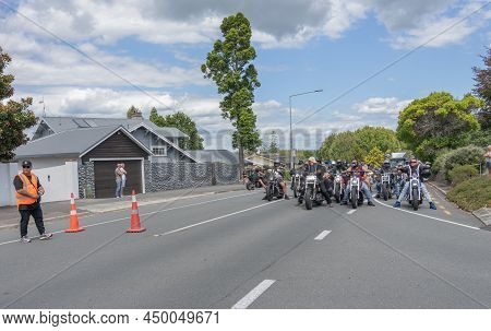 Tauranga New Zealand - February 26 2022; Local People Taking Part In Covid Pandemic Anti-mandate Pro