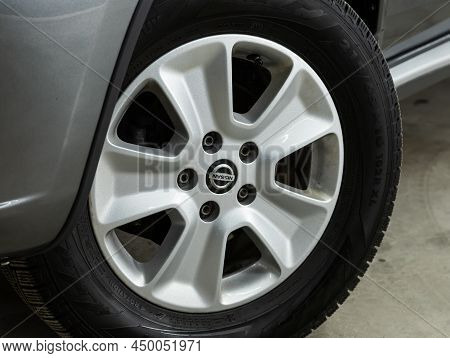 Novosibirsk, Russia -  February  10, 2022: Nissan Terrano,  Close Up Of The Car Front Detail With  L