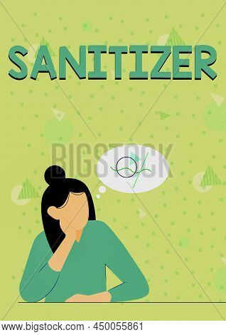 Conceptual Caption Sanitizer. Business Idea Liquid Or Gel Generally Used To Decrease Infectious Agen