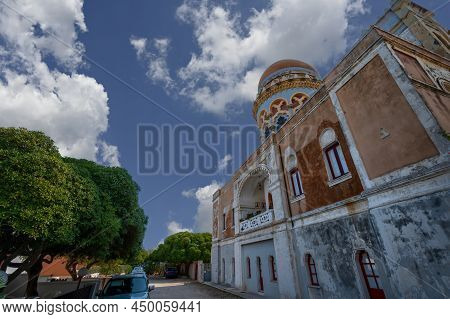 Santa Cesarea Terme, Puglia, Italy. August 2021. Amazing View Of Palazzo Sticchi, The 19th Century M