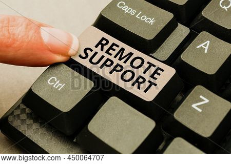 Conceptual Display Remote Support. Conceptual Photo Help Endusers To Solve Computer Problems And Iss