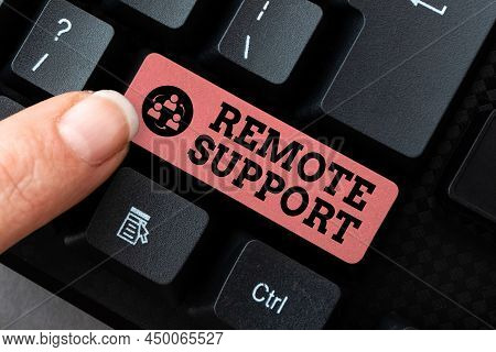 Handwriting Text Remote Support. Word For Help Endusers To Solve Computer Problems And Issues Remote