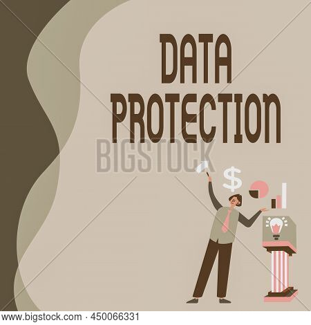 Text Caption Presenting Data Protection. Conceptual Photo Protect Ip Addresses And Personal Data Fro