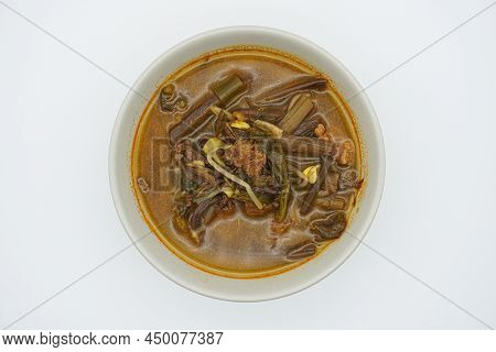 Beef Yukgaejang In A Bowl On A White Background
