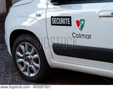 Colmar, France - December 13, 2021: A Car Of Urban Security On The Street Of Colmar At The Christmas