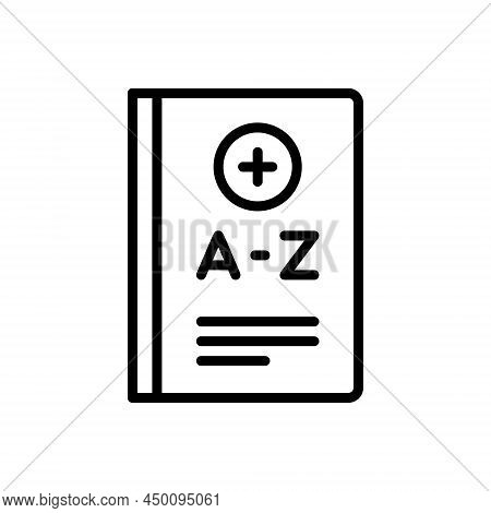 Black Line Icon For Terminology Vocabulary Glossary Technicalities Nomenclature Jargon Knowledge Dic