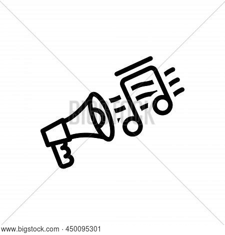 Black Line Icon For Tone  Sound Voice Clef Melody Musical Note Gamut Acoustic Music