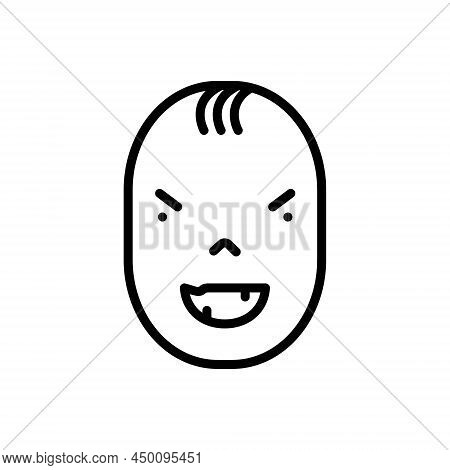 Black Line Icon For Ugly Misshapen Featureless Awful Grisly Misshapen