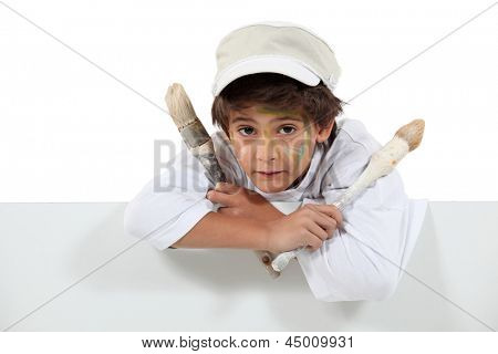 genç çocuk ressam