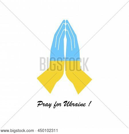 Flat Icon With Hands Prayer. Peace Symbol. Faith Concept. Vector Illustration. Stock Image.