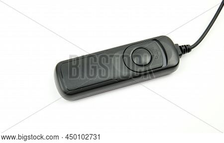 Black Remote Shutter Release On White Background