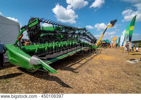Bilogirya, Khmelnytsky Region, Ukraine - August 19, 2021: At The Demonstration Of Agricultural Machi