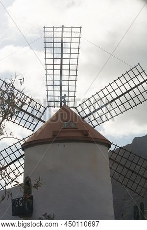 Molino De Viento (windmill) Near The City Of Mogan, Gran Canaria
