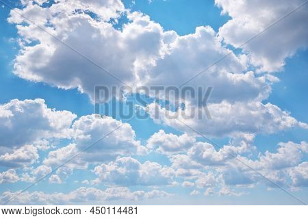 Deep blue sky and summer sun. Nature airscape.