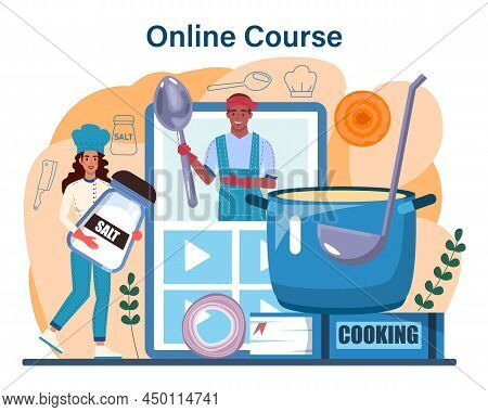 Chicken Soup Online Service Or Platform. Tasty Bouillon With Different