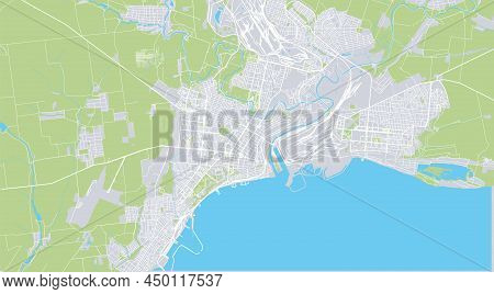 Urban Vector City Map Of Marirpol, Ukraine, Europe