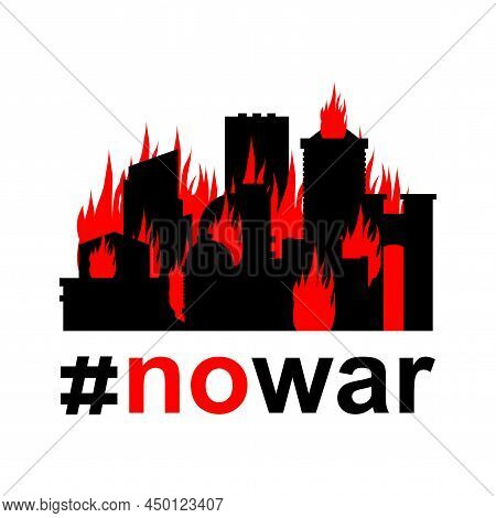 Hashtag No War. #stopwar Symbol. Stop War Sign. Opposition To Military Action. Peace Icon