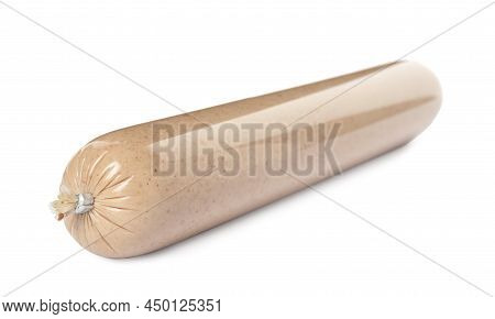 One Whole Delicious Liverwurst Isolated On White