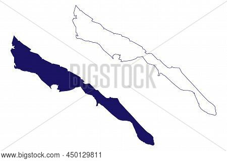 Cayo Fragoso Island (republic Of Cuba, Cenrtal America, Caribbean Islands) Map Vector Illustration, 