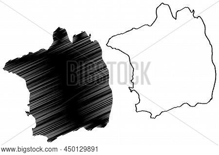 Barentsoya Island (kingdom Of Norway, Svalbard Archipelago) Map Vector Illustration, Scribble Sketch