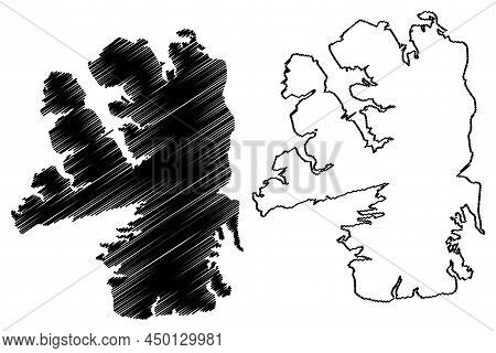 Bathurst Island (canada, North America, Nunavut Territory) Map Vector Illustration, Scribble Sketch 