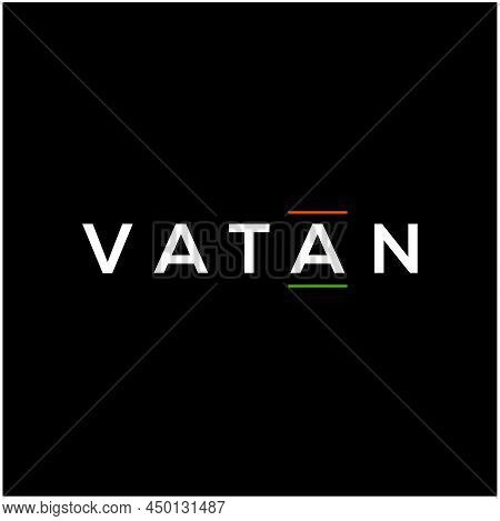 Vatan (nation) Lettring. Vatan Logo For India Nation. Vatan Is A Urdu World.