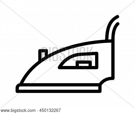 Iron Flat Line Icon. Home Appliance, Steam Generator Iron. Outline Sign For Mobile Concept And Web D