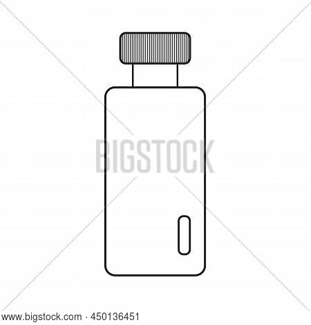 White cylindrical bottle vector for Cosmetic, medical, spa, or food product packaging, Bottle icon vector illustration, bottle outline, Flat icon. web icon, packaging design