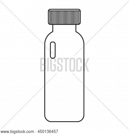 White cylindrical bottle vector for Cosmetic, medical, spa, or food product packaging, Bottle icon vector illustration, bottle outline, Flat icon. web icon, packaging design