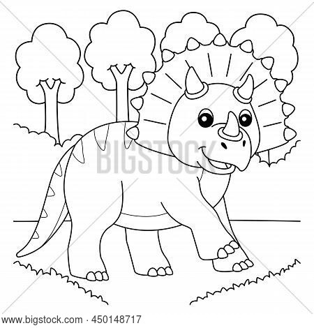 A Cute And Funny Coloring Page Of Triceratops. Provides Hours Of Coloring Fun For Children. To Color