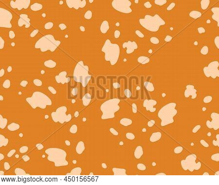 Deer Skin Texture Seamless Pattern. Vector Background On Brown Surface Perfect Use For Fabric, Wallp
