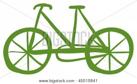 Illustrazione di una bicicletta verde su sfondo bianco