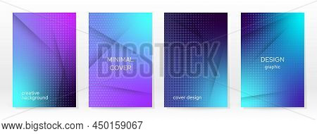 Minimal Poster. Pastel Soft. Blue Gradient Set. Graphic Color Background. Blurred Mesh Texture. Vect