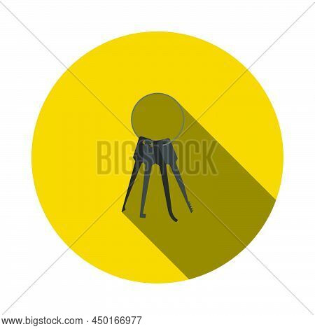 Lockpick Icon. Flat Circle Stencil Design With Long Shadow. Vector Illustration.