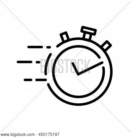 Stopwatch Vector Icon. Editable Stroke. Symbol In Line Art Style For Design, Presentation, Website O