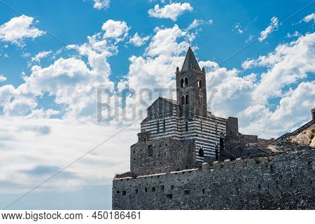 Medieval Church Of Saint Peter (san Pietro, V-xiii Century) In Romanesque Gothic Style. Portovenere 