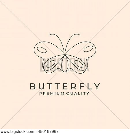 Abstract Butterfly Line Logo Vector Symbol Illustration Design