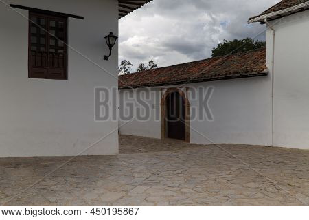 Colonial Buildings In The Pretty Village Of Villa De Leyva, Colombia. High Quality Photo
