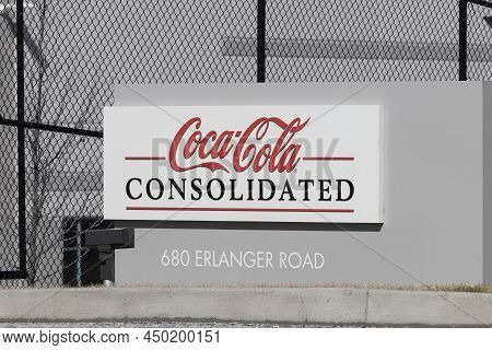 Erlanger - Circa February 2022: Coca-cola Consolidated. Coca-cola Manufactures Coke, Diet Coke, Spri
