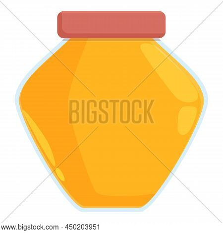 Bee Nectar Jar Icon Cartoon Vector. Honey Flower. Gold Liquid