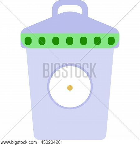 Adware Icon Flat Vector Basket Bin On White